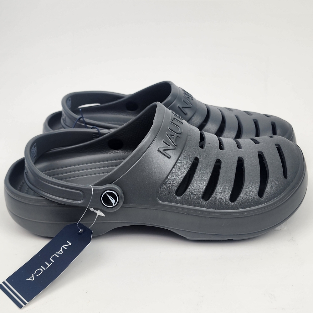 NAUTICA River Edge Lightweigh Clog Slides Shoes Men’s Grey New with Tags